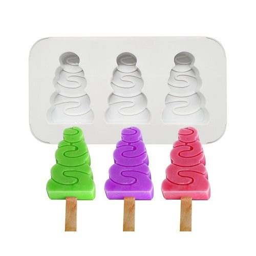 Tree Shape Silicone Popsicle Mold 3 Cavity