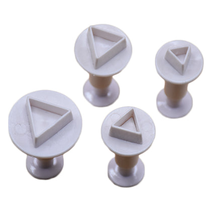 Triangle Plunger Fondant Cutter 4Pcs Set Plastic