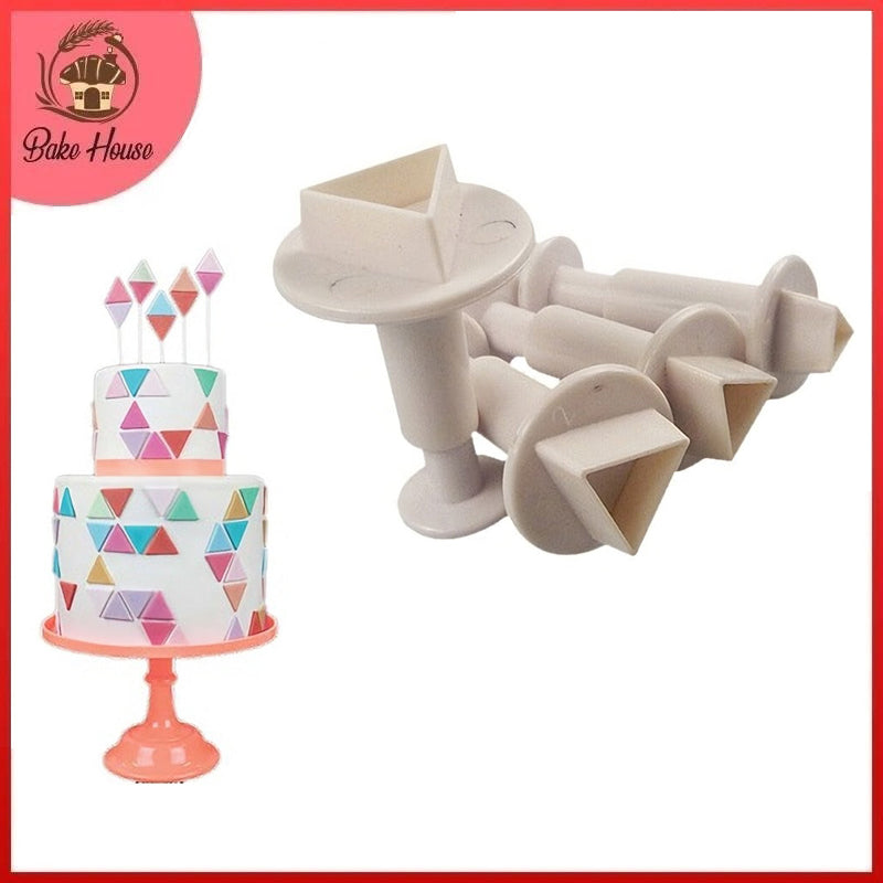 Triangle Plunger Fondant Cutter 4Pcs Set Plastic