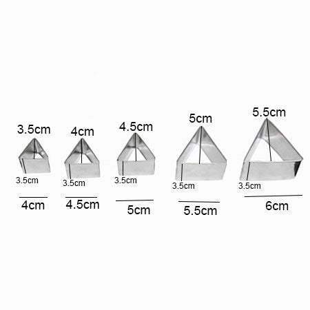 Triangle Shape Cookie Cutter Stainless Steel 5Pcs Set