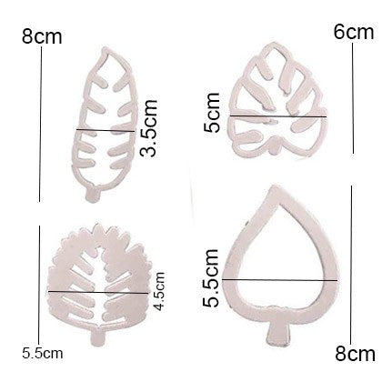 Tropical Leaves Fondant And Cookie Cutter 4Pcs Set Plastic