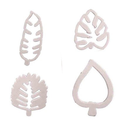 Tropical Leaves Fondant And Cookie Cutter 4Pcs Set Plastic