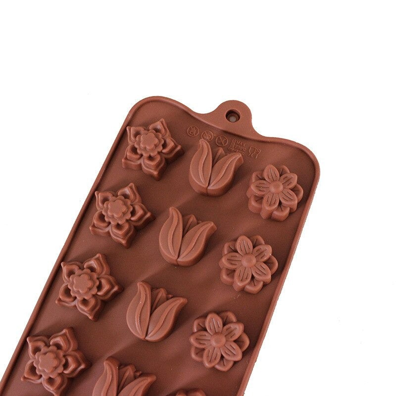 Tulip Flowers Silicone Chocolate & Candy Mold 15 Cavity