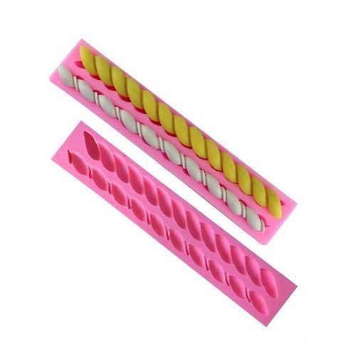 Twist Rope Silicone Fondant Mold 2 Cavity