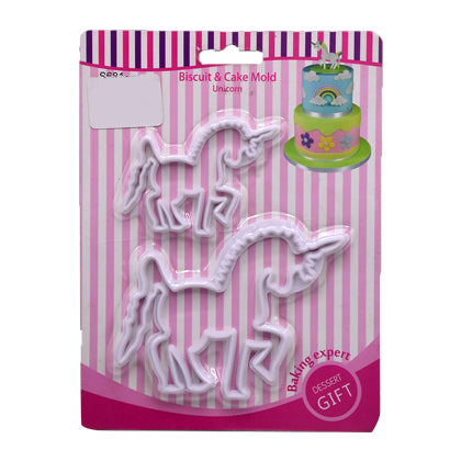Unicorn Fondant & Cookie Cutter 2Pcs Set Plastic
