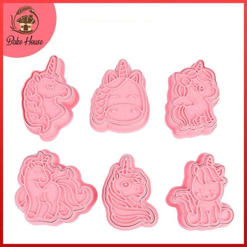 Unicorn Fondant & Cookie Cutter 6Pcs Set Plastic