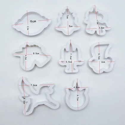 Unicorn Fondant Cookie Cutter 8Pcs Set Plastic