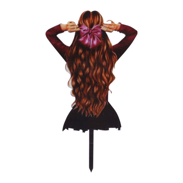 Girl Hair Cake Topper Design 1