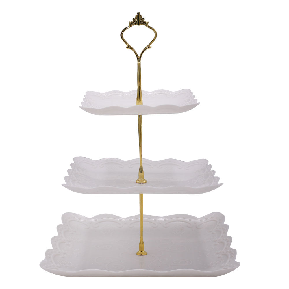 Square 3 Tier Cupcake Stand Plastic