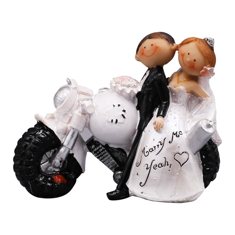 Just Married Bride And Groom On Bike Cake Topper