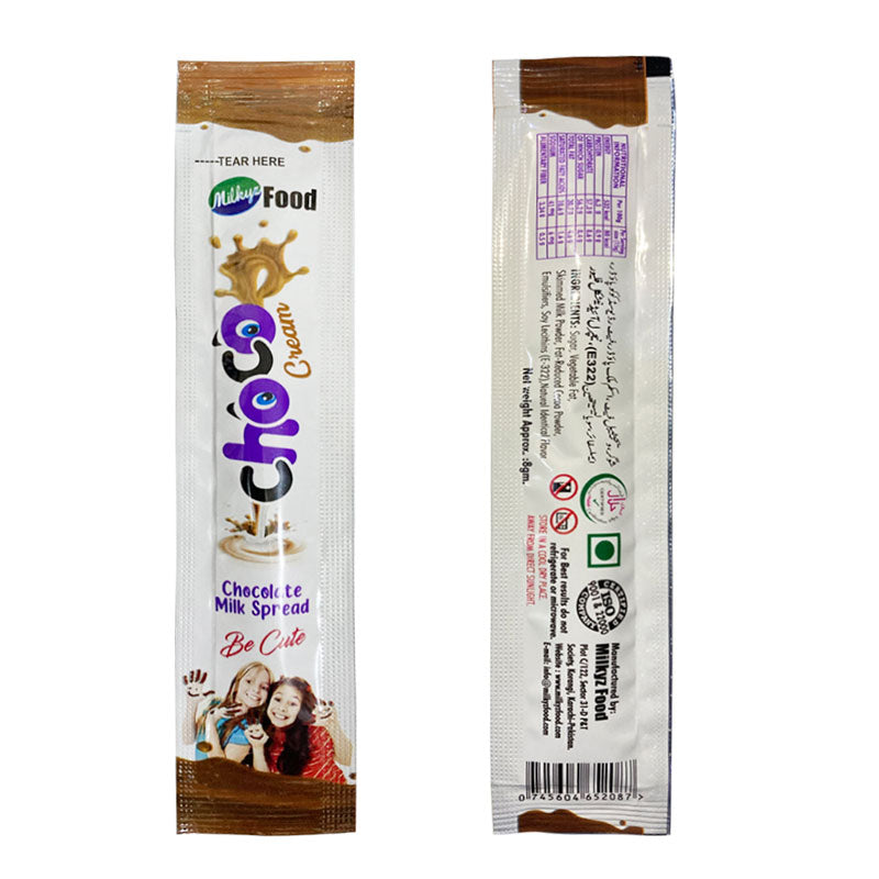 Milkyz Food Choco Cream Chocolate Milk Spread 8g Sachet 100 Pcs Jar