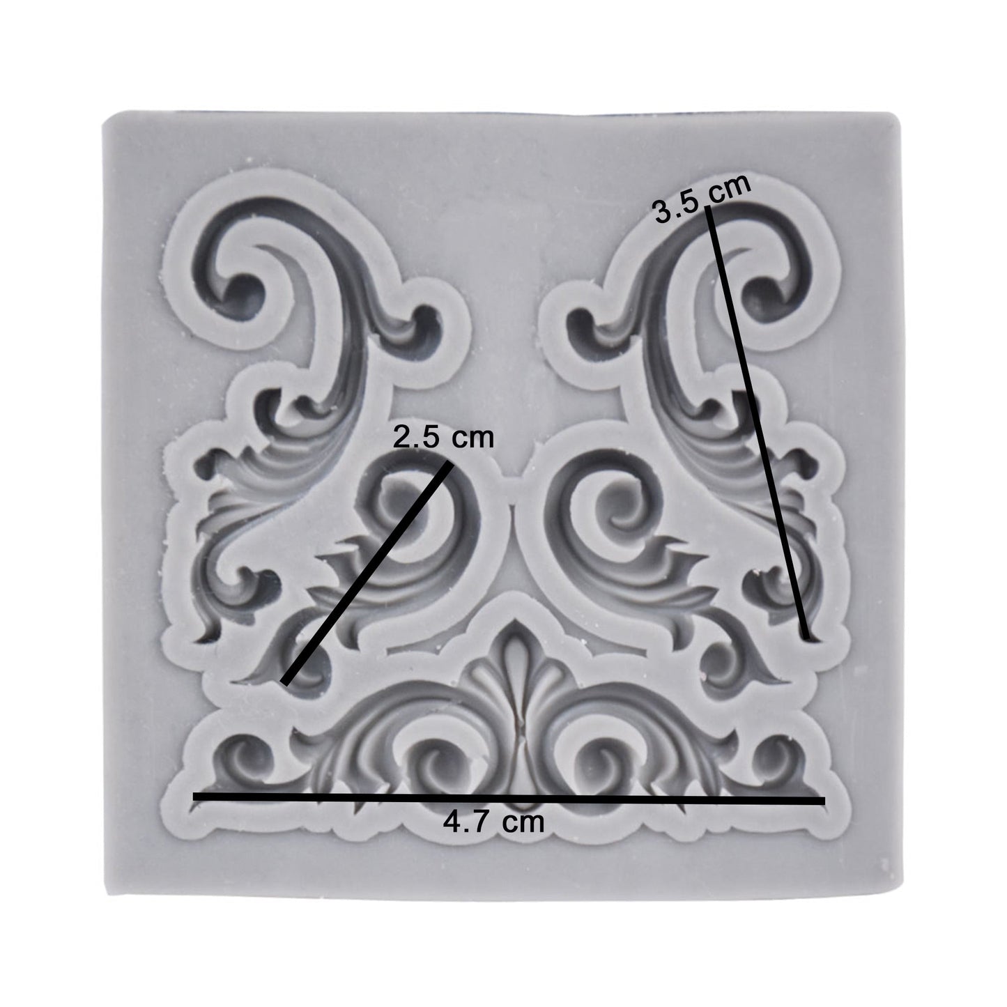 Square Vintage Baroque Silicone Fondant Mold