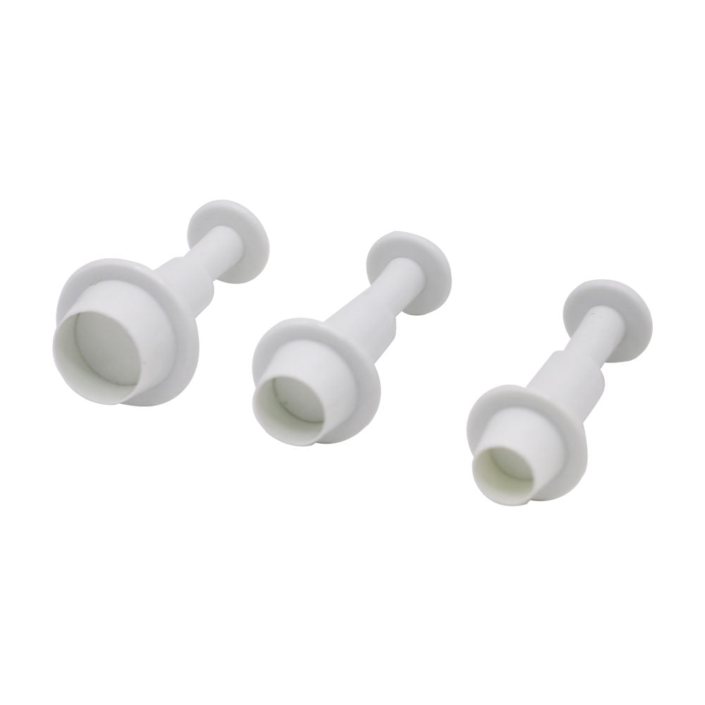 Round Fondant Plunger Cutter 3Pcs Set Plastic