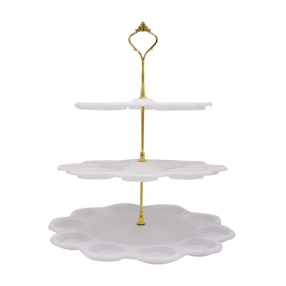 Flower 3 Tier Cupcake Stand Plastic