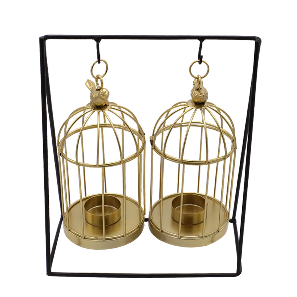 Candle Holder Bird Cage Candle Stand 2 Pcs