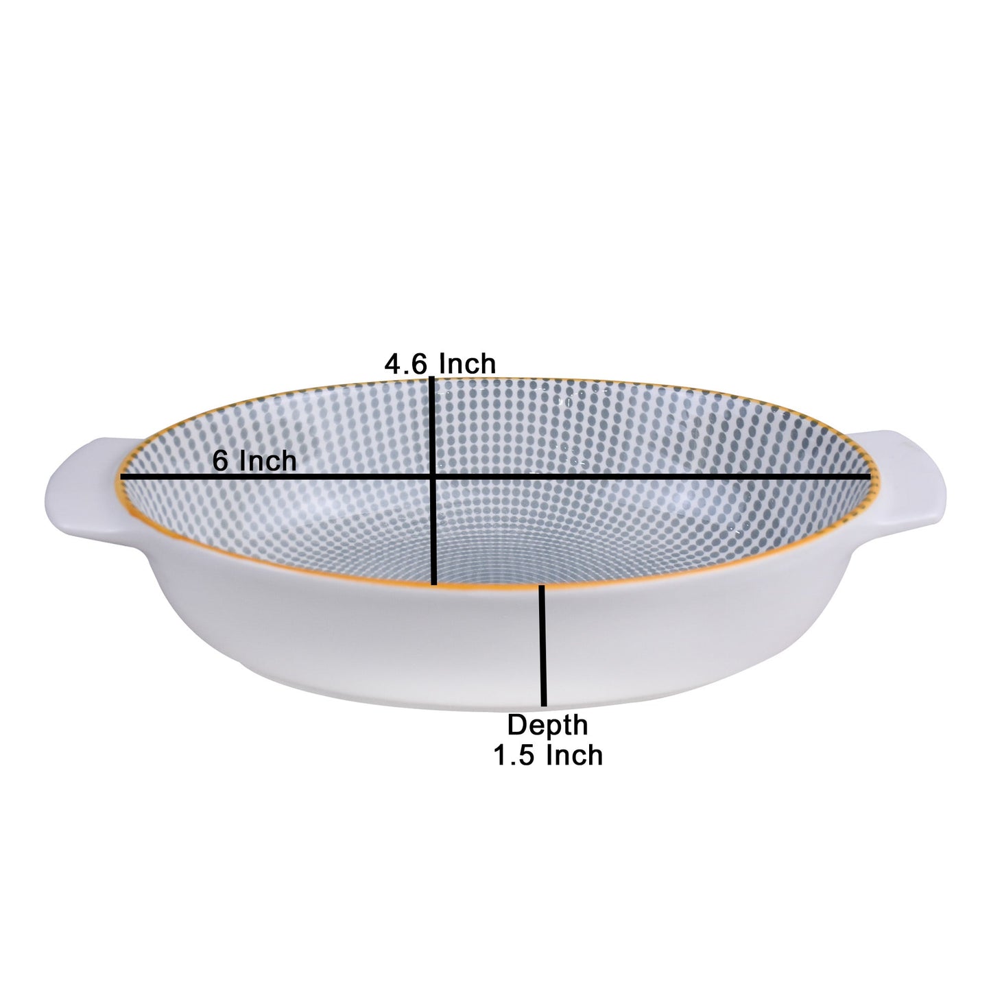 Danny Home Porcelain Grey Dotline Oval Dish Small