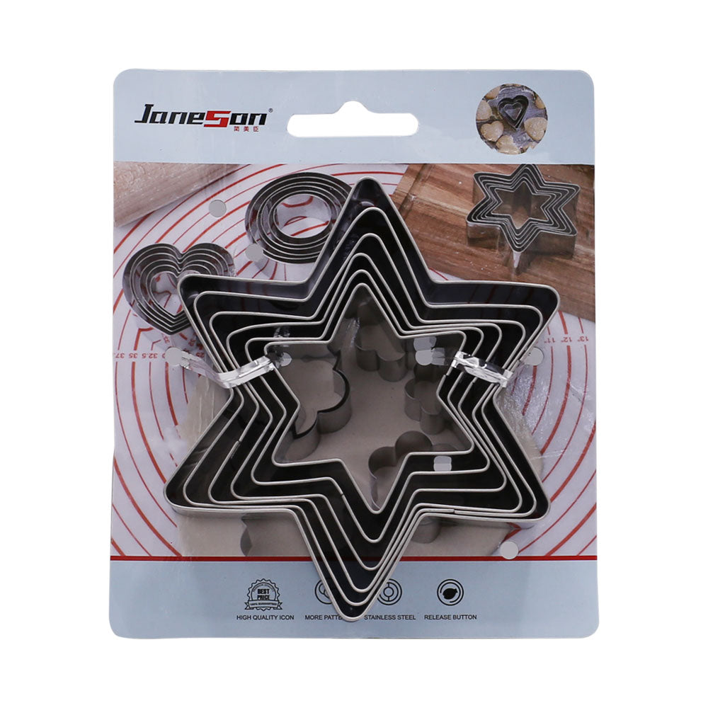 Stainless Steel Star Cookie Cutter 6Pcs Set