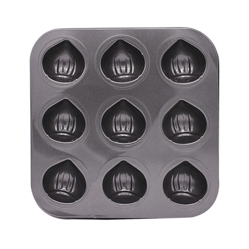 Chestnut Shape Baking Tray 9 Cavity Non Stick