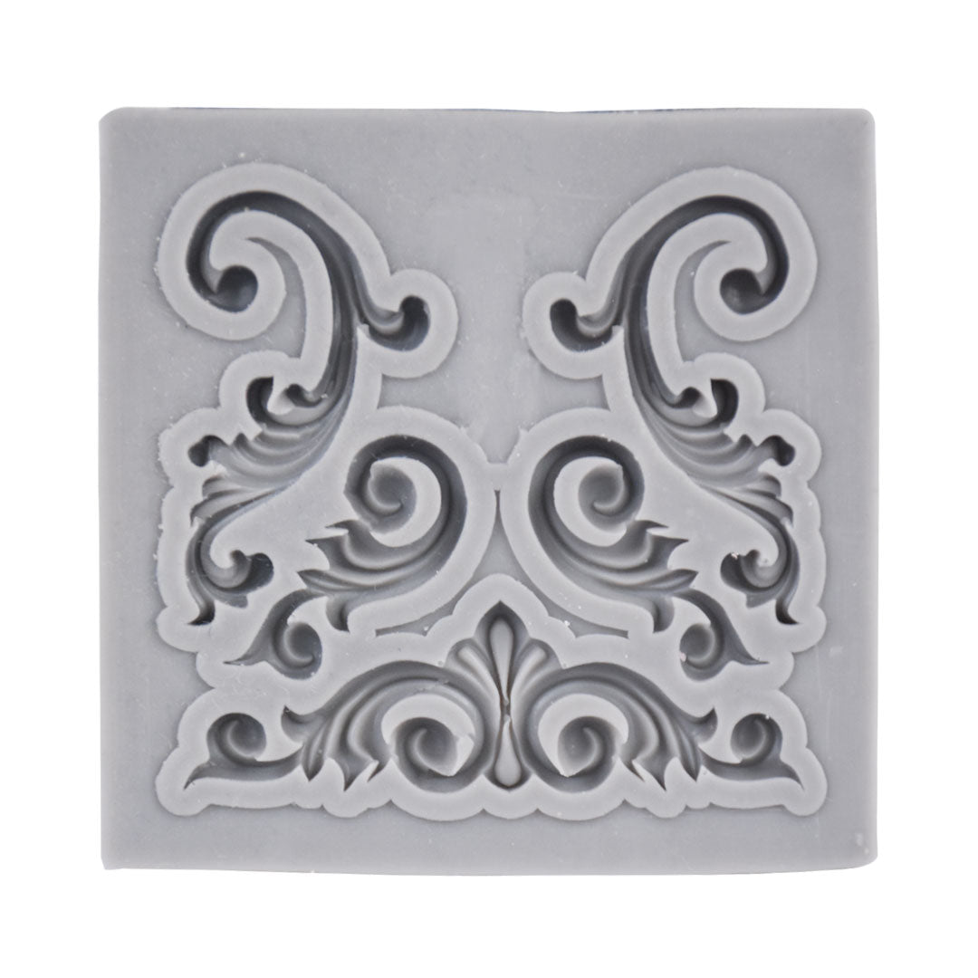 Square Vintage Baroque Silicone Fondant Mold