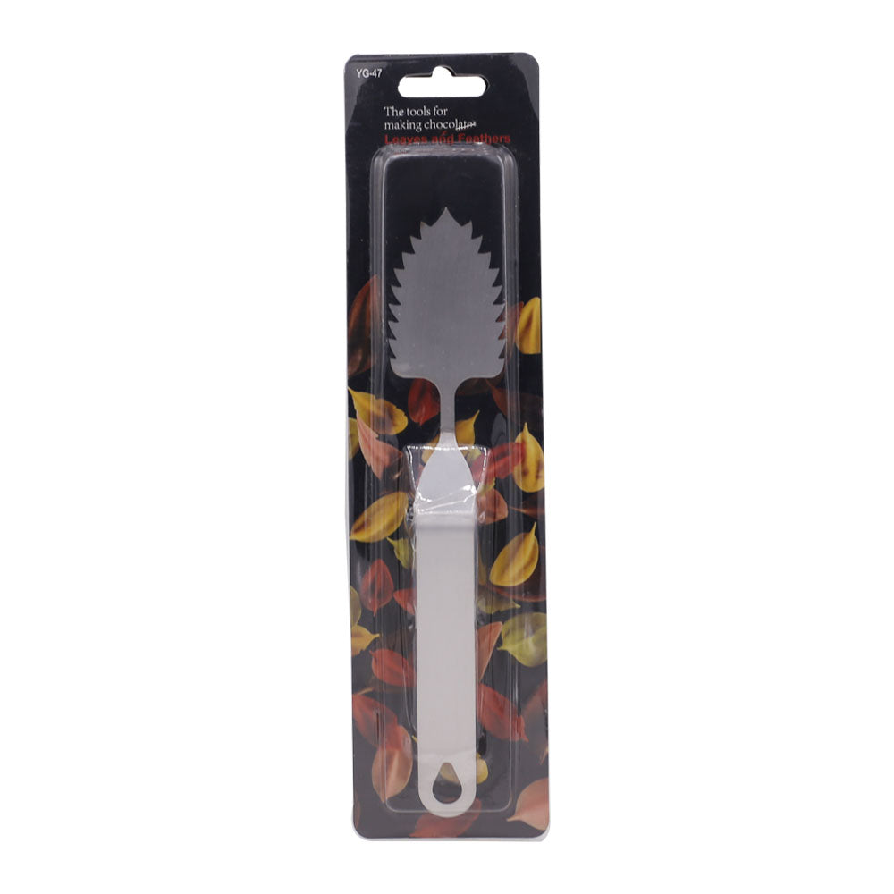 Leaf Chocolate Spatula Stainless Steel Design 01