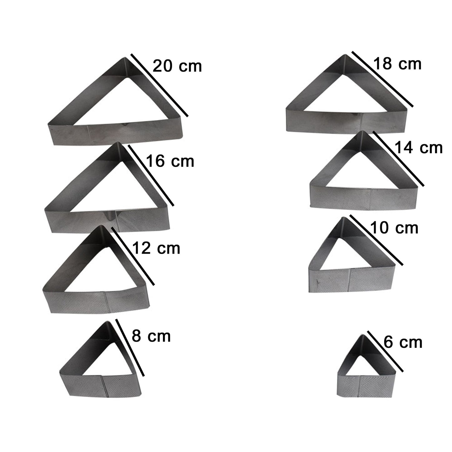 Triangle Cookie & Fondant Cutter Stainless Steel 8Pcs Set