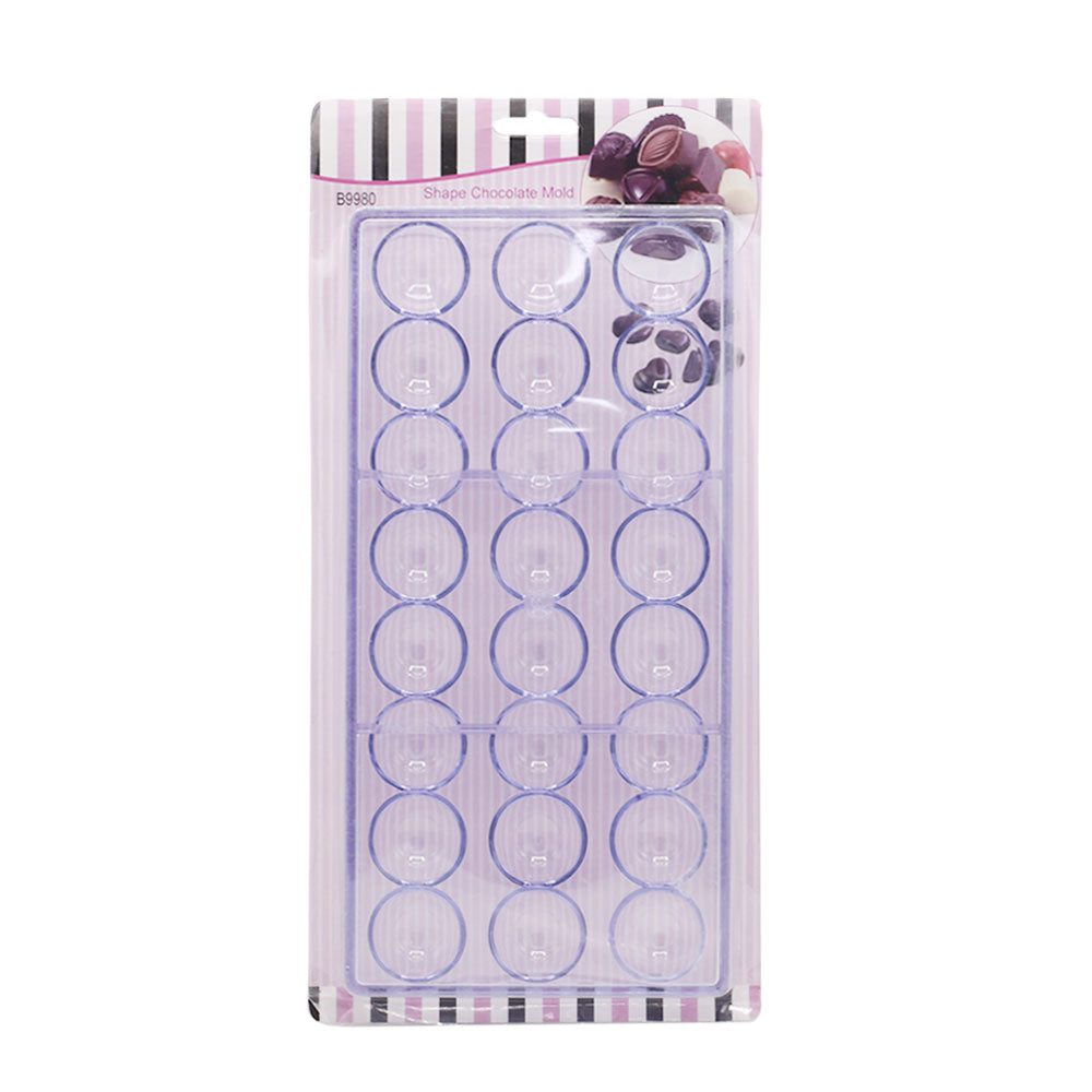Round Shape Acrylic Chocolate Mold 24 Cavity