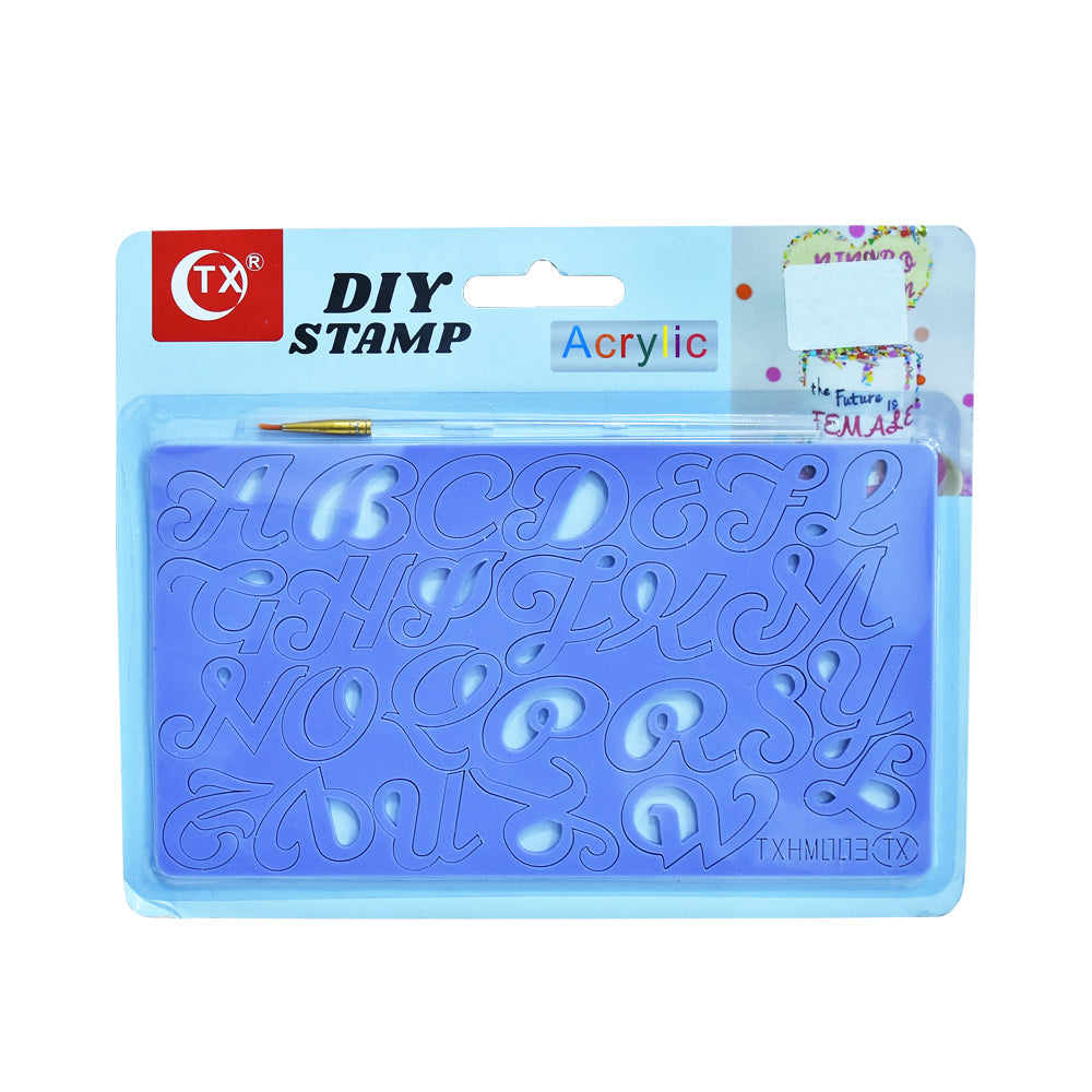 Uppercase Alphabets Fondant Stamp With Brush