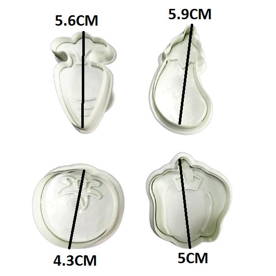 Vegetable Plunger Cutter 4Pcs Set