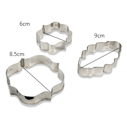 Vintage Fondant Cookie Cutter Stainless Steel 3Pcs Set