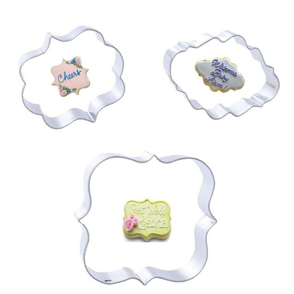 Vintage Fondant Cookie Cutter Stainless Steel 3Pcs Set