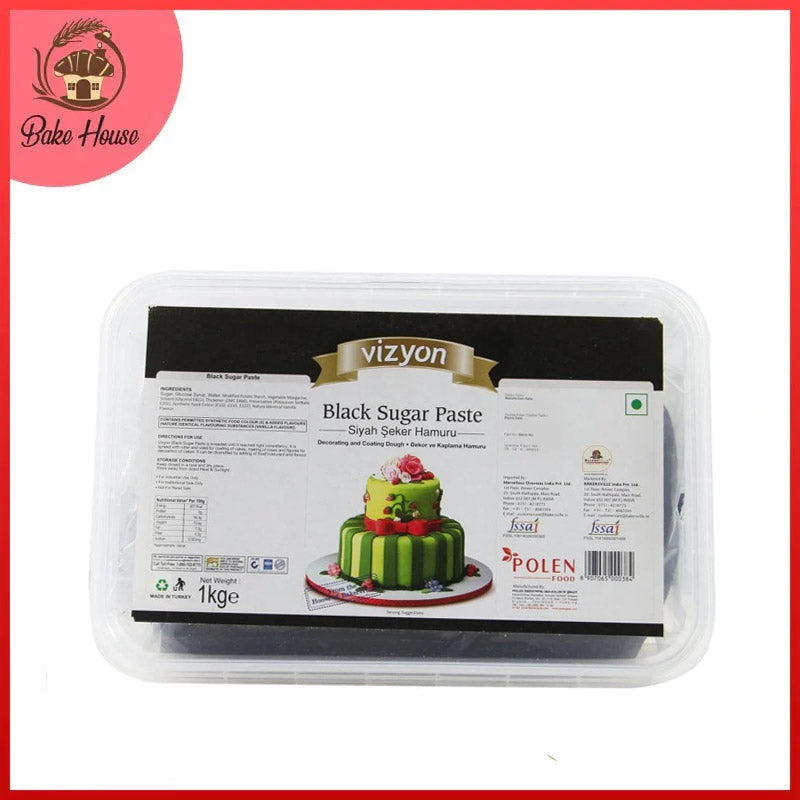 Vizyon Black Fondant Sugar Paste 1KG