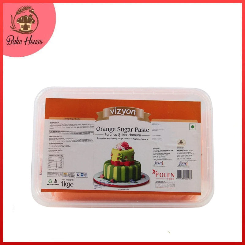Vizyon Orange Fondant Sugar Paste 1KG