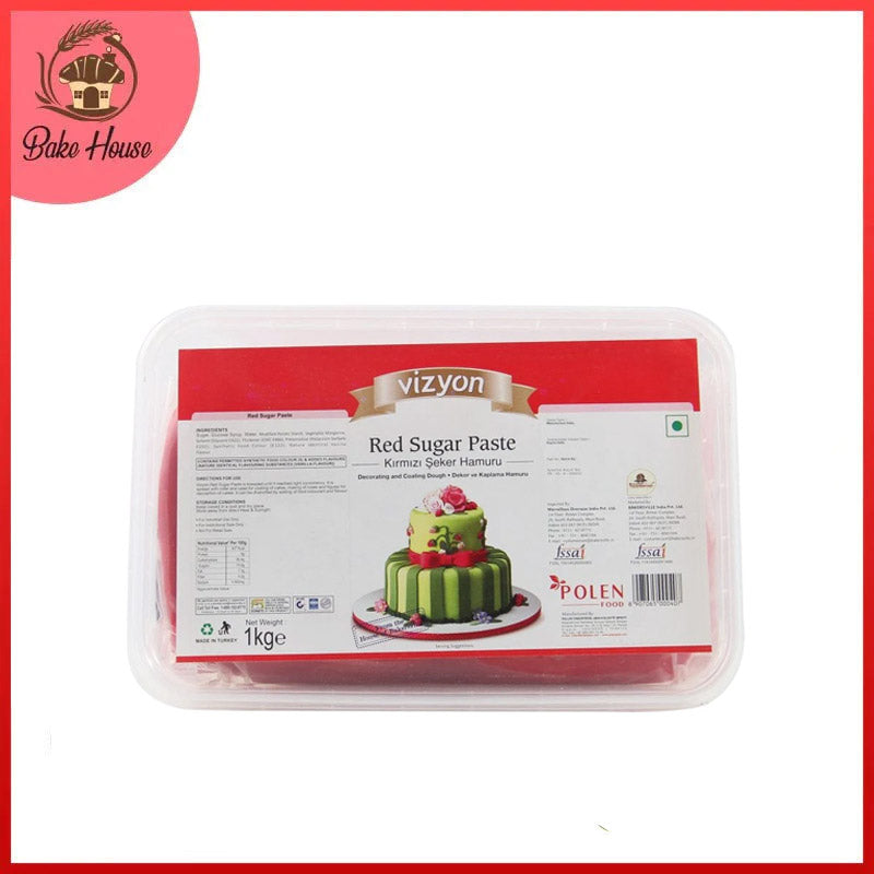 Vizyon Red Fondant Sugar Paste 1KG
