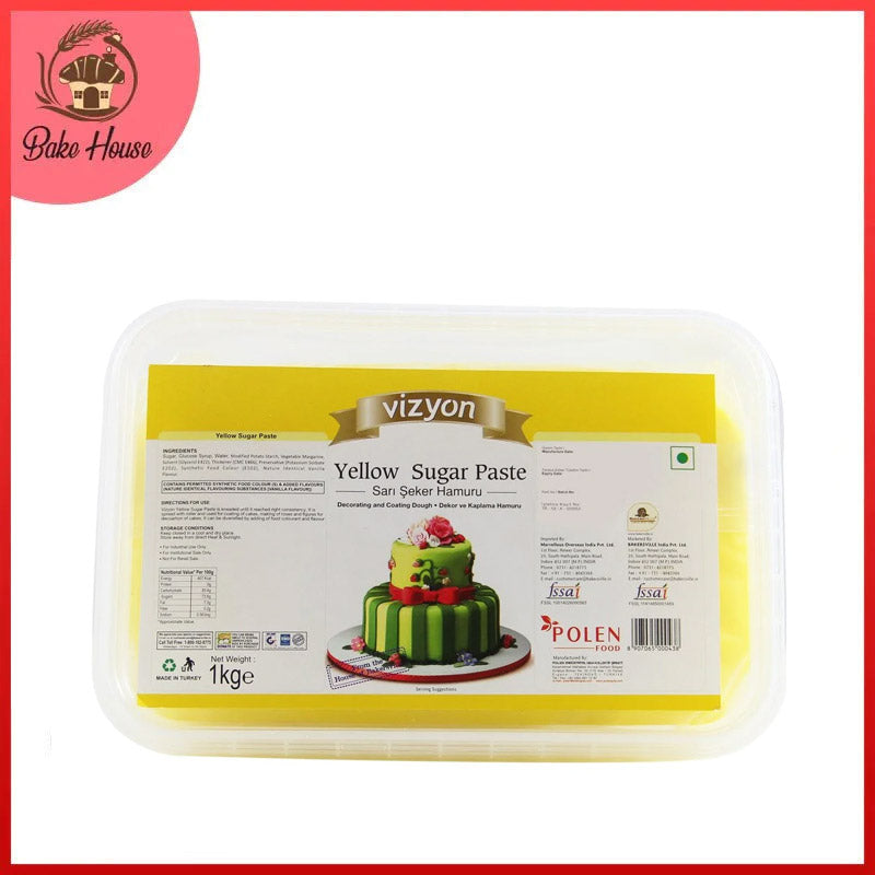Vizyon Yellow Fondant Sugar Paste 1KG