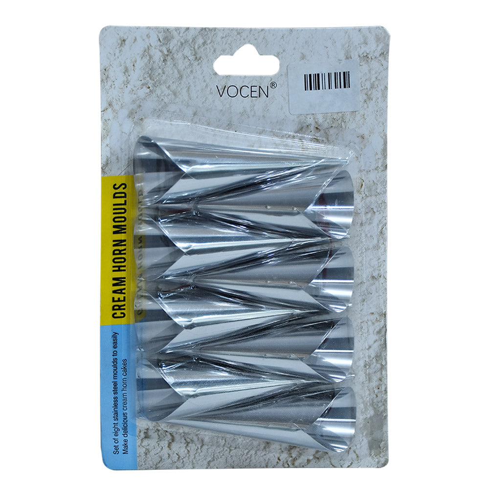 Vocen Cream Roll Cones Small 8Pcs Set Stainless Steel