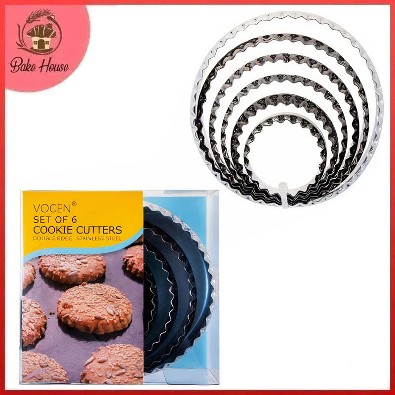 Vocen Set of 6 Cookie Cutters Double Edge Stainless Steel