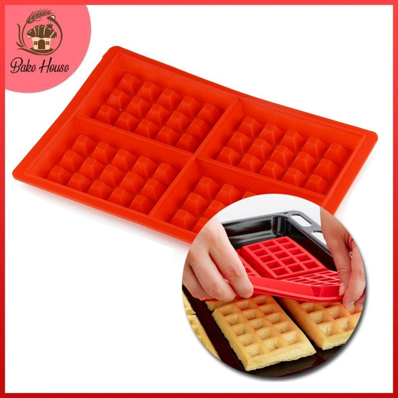 Waffle Making Mold Silicone 4 Cavity