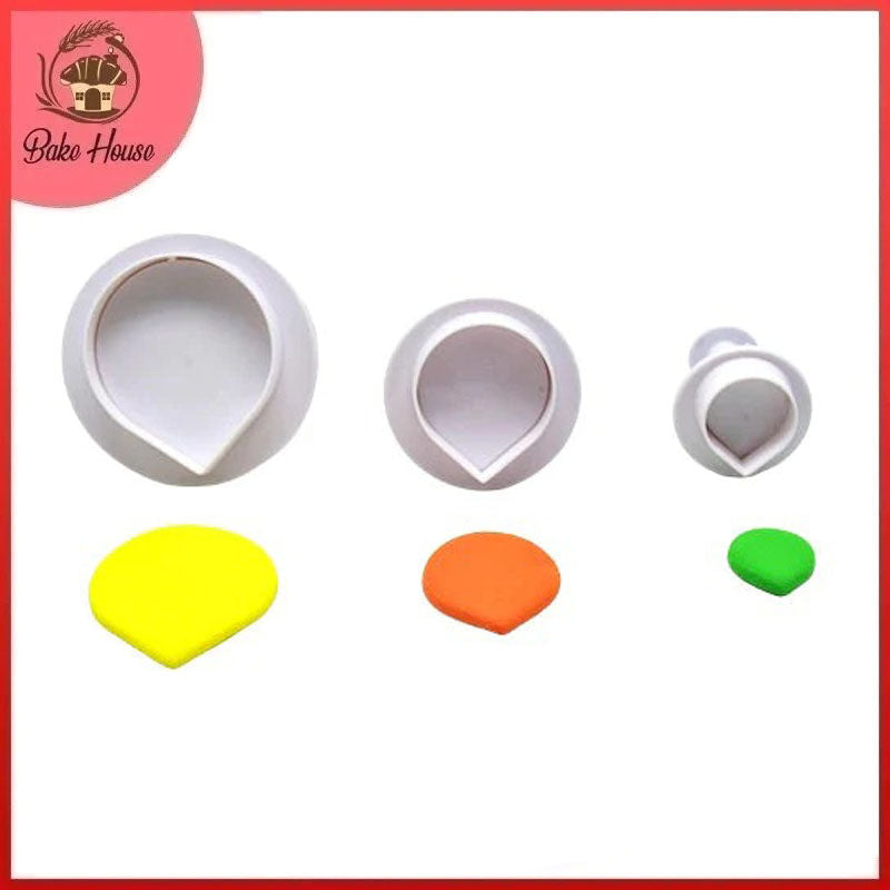 Water Drop Fondant Plunger Cutter 3Pcs Set