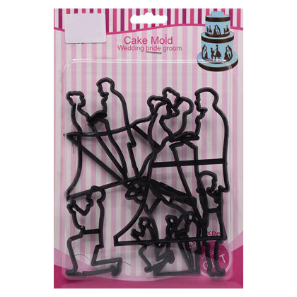 Wedding Bride Groom Fondant Cutter Set 9Pcs Plastic