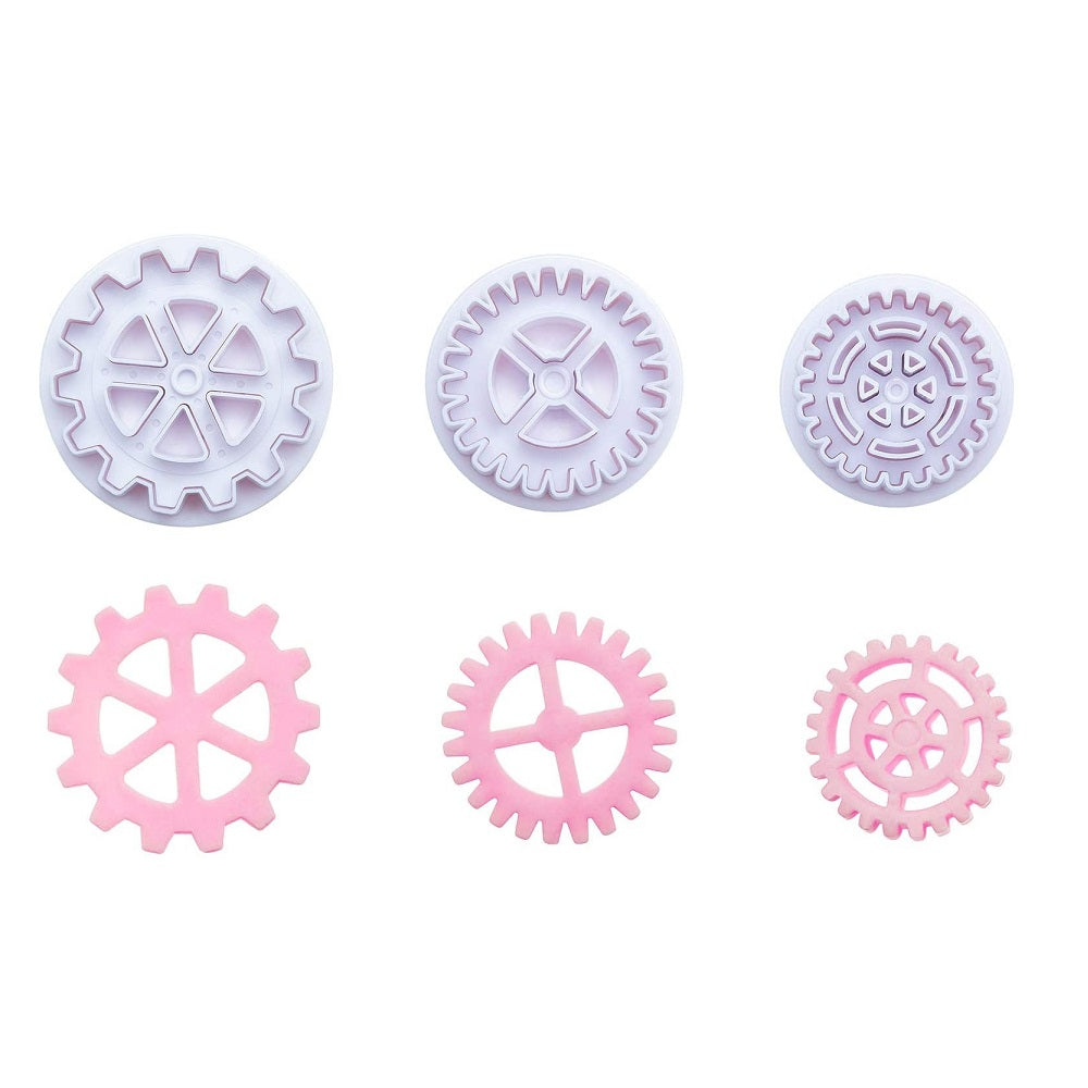 Wheel Fondant & Cookie Plunger Cutter 3Pcs Set Plastic