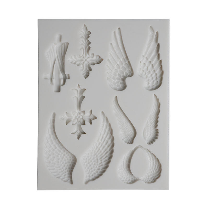 Wings & Crosses Silicone Fondant Mold 10 Cavity