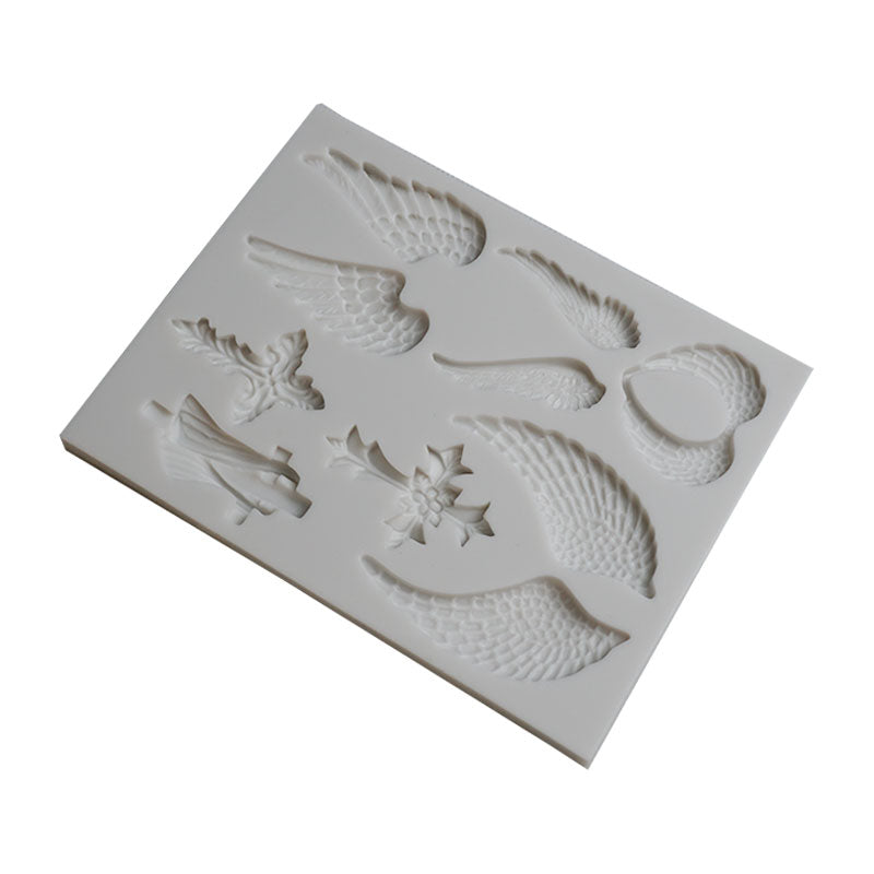 Wings & Crosses Silicone Fondant Mold 10 Cavity