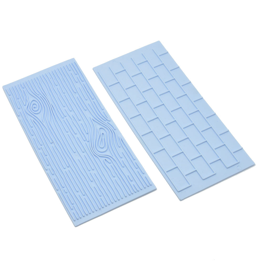 Wooden Fondant Embosser Plastic 2Pcs Set