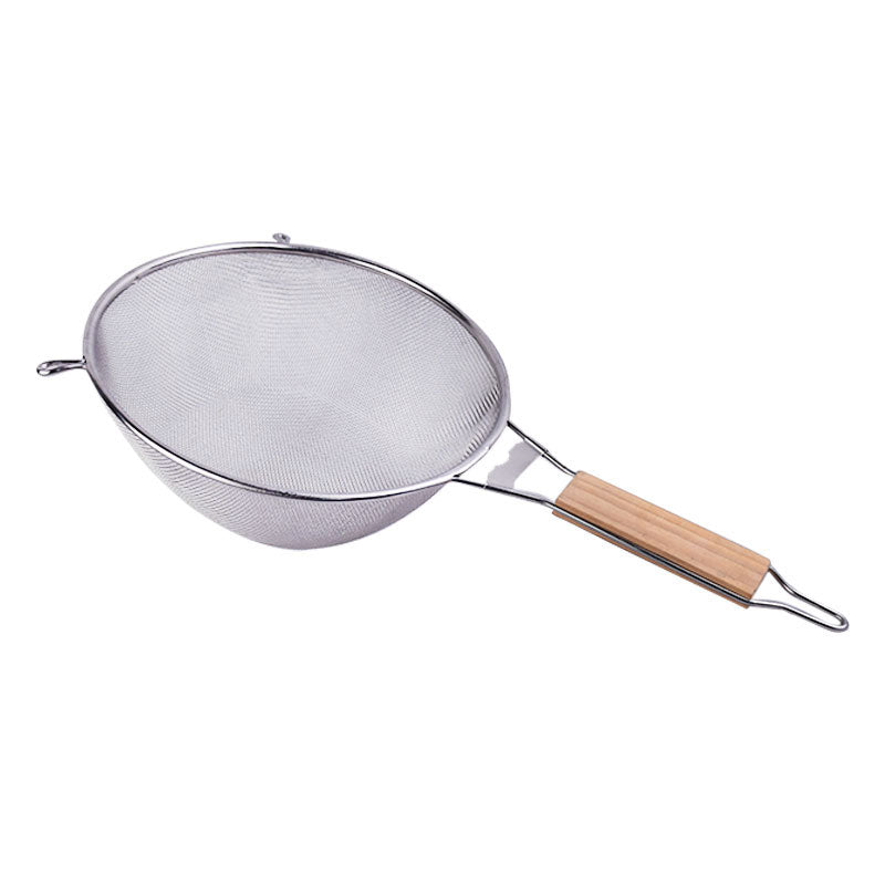 Wooden Handle Kitchen Multipurpose Seive Strainer 24.5cm Basket