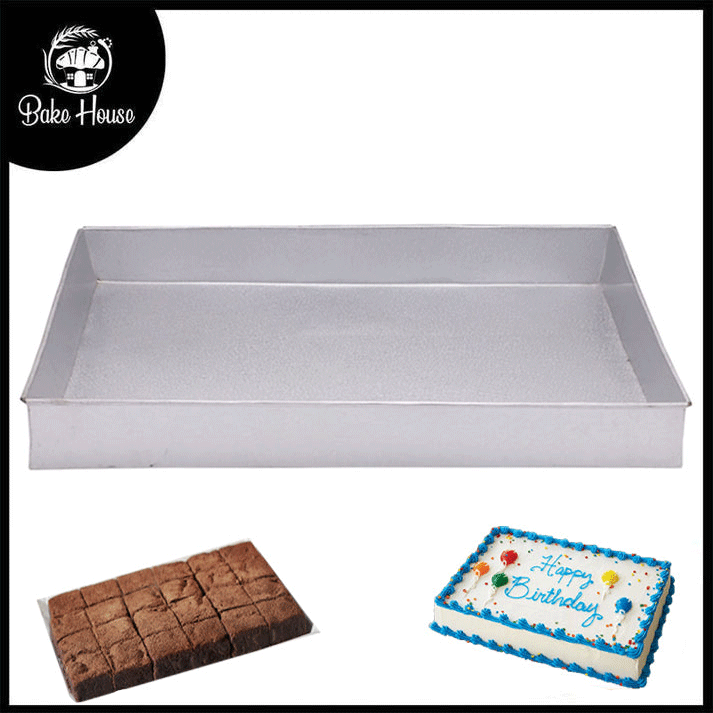 Rectangle Cake & Brownies Baking Tray Galvanized Steel 10 X 14 Inch