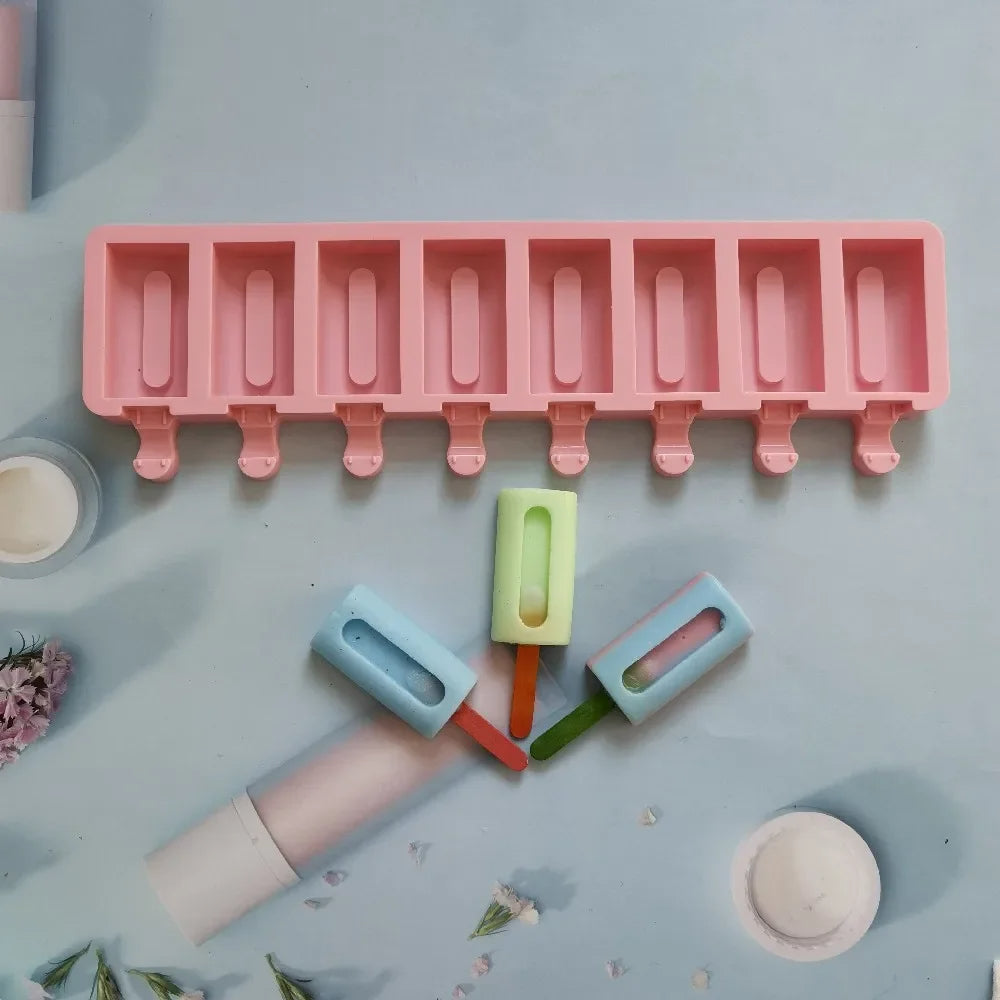Semicircle Shape Popsicle Mold Silicone 8 Cavity