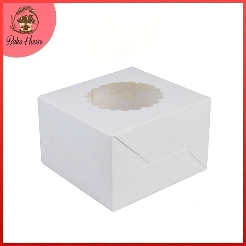 Mini Cake Box 4 X 4 X 2.5 Inch with Top Transparent Window