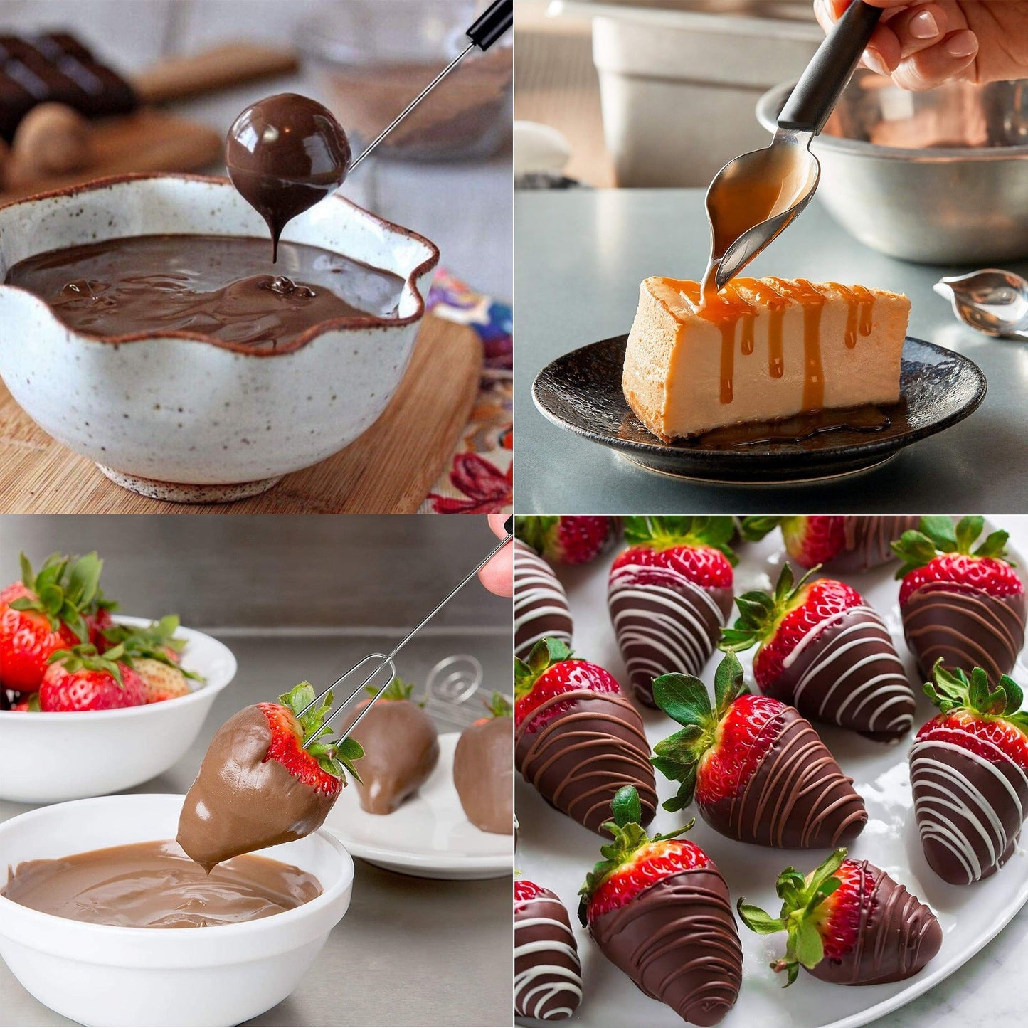 Dessert Sauce Drawing Spoons & Chocolate Dipping Decorating Tools 5 Pcs Set