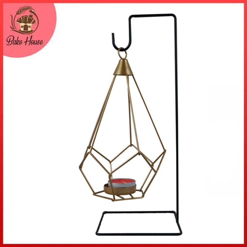 Iron Stick Shape Stand With Hanging Drop Tealight Candle Holder Centrepiece Decor