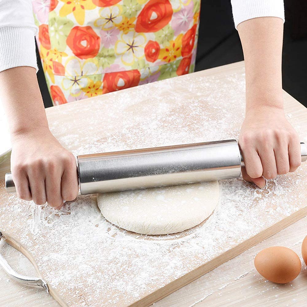 Heavy Duty Small Stainless Steel Rolling Pin 5cm Diameter